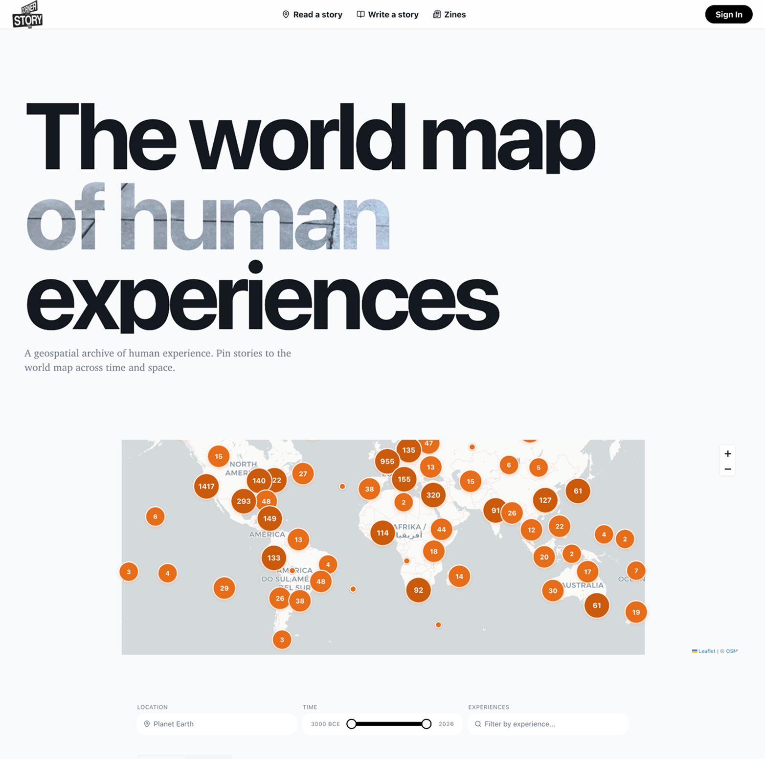 Cornerstory — The world map of human experiences
